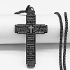 Vintage hip-hop men's titanium steel necklace with cross pendant. PA3677-3-1