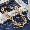 304 Stainless Steel Oval Link Chain Bracelets for Women BJEW-F488-43G-1