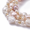 Natural Baroque Pearl Keshi Pearl Beaded Bracelets Sets BJEW-JB05266-3