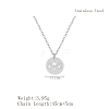 Stylish Stainless Steel Flat Round Axes Pendant Necklaces for Women Daily Wear YP0036-2