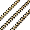 Brass Enamel Leaf Link Chains CHC-F021-02G-07-1