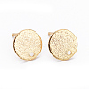 Brass Stud Earring Findings KK-O115-15G-2