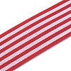 Stripe Pattern Printed Cotton Grosgrain Ribbon OCOR-WH0051-A01-2