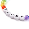 Transparent & Opaque Acrylic Beaded Bracelets for Kids BJEW-JB06504-5