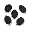 Natural Agate(Dyed & Heated) Oval Links Connector Charms G-P614-06P-03-1
