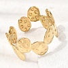 Hammered 304 Stainless Steel Cuff Bangles for Women BJEW-T030-03G-3