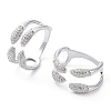 Clear Cubic Zirconia Snake Open Cuff Rings RJEW-G287-02P-1