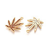 Brass Micro Pave Cubic Zirconia Pendants KK-N262-109B-G-2