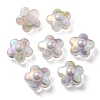 UV Plating Rainbow Iridescent Transparent Acrylic Beads OACR-C007-03A-1