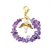 Natural Amethyst & Red Jasper & Sunstone &  Synthetic Turquoise Pendant Decoration HJEW-JM02895-4