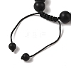 10mm Round Natural Black Onyx(Dyed & Heated) Braided Bead Bracelets BJEW-C067-01C-29-4