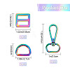 Gorgecraft 15Pcs 3 Style Rainbow Color Zinc Alloy Swivel Clasps FIND-GF0003-41-2
