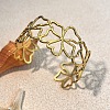 Hollow 304 Stainless Steel Cuff Bangles for Women BJEW-L709-03G-1