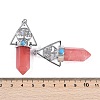 Cherry Quartz Glass Faceted Pointed Bullet Big Pendants G-H076-02P-06-3