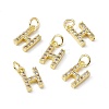 Real 18K Gold Plated Brass Micro Pave Clear Cubic Zirconia Charms KK-E068-VB452-H-4