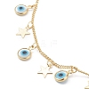 Brass Curb Chain Pendant Necklace & Charm Bracelets & Anklets Jewelry Sets SJEW-JS01182-7
