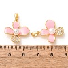 Brass Micro Pave Clear Cubic Zirconia Pendants KK-A304-25G-01-2