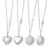 316 Stainless Steel Heart Oval Flat Round Locket Pendant 304 Stainless Steel Twisted Chain Necklaces NJEW-JN05839-2