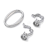 Oval Brass Fold Over Clasps KK-Z143-13P-2