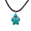 Sea Turtle Synthetic Howlite Pendant Necklaces NJEW-JN05085-1