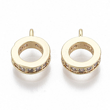 Brass Micro Pave Clear Cubic Zirconia Tube Bails X-KK-S348-486-NF
