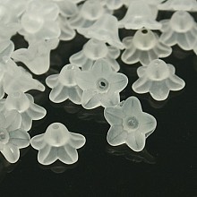 Transparent Frosted Acrylic Flower Beads X-PL554