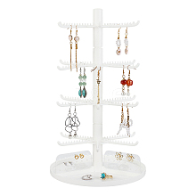 4 Tier Rotatable Plastic Earring Display Tree Stands ODIS-WH0038-41