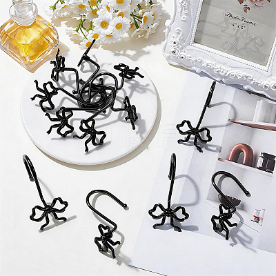 12Pcs Iron with Zinc Alloy Shower Curtain Hook FIND-SP0005-76EB-1