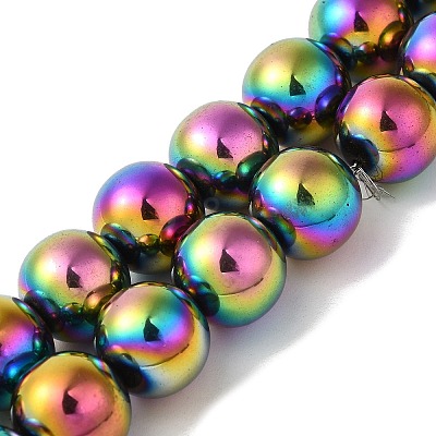 Electroplated Synthetic Magnetic Hematite Beads Strands G-I364-K01-07-1