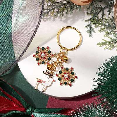 Alloy Enamel with Cubic Zirconia Keychain KEYC-JKC00863-1