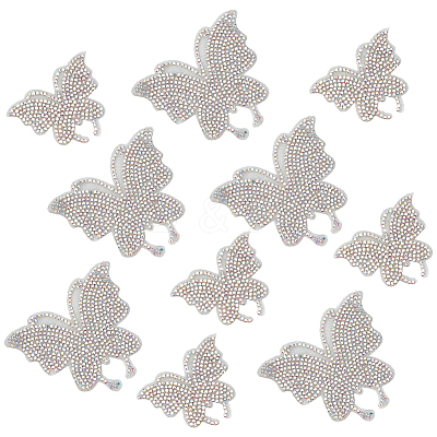 10Pcs 2 Styles Glass Rhinestone Car Stickers STIC-GF0001-42A-1