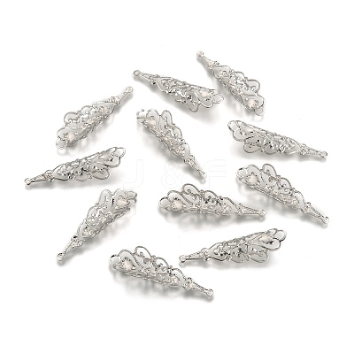 Tarnish Resistant Original Color 201 Stainless Steel Curly Filigree Pendants X-STAS-E083-41P-1