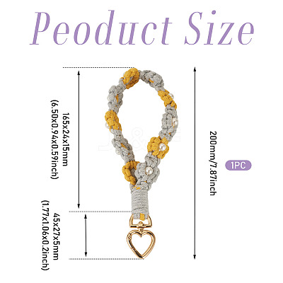 Cotton Braided Flower Pendant Decorations AJEW-TAC0030-032G-12-1