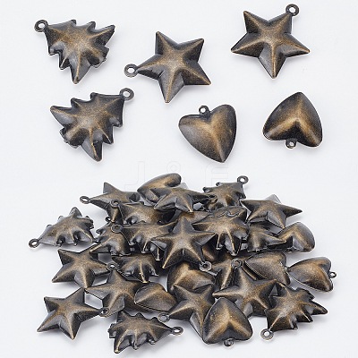 30Pcs 3 Styles Christmas Iron Pendants IFIN-NB0001-61-1