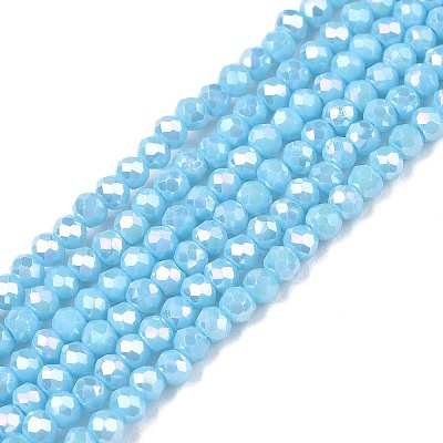 Electroplate Glass Beads Strands LS-EGLA-A044-P1mm-B08-1
