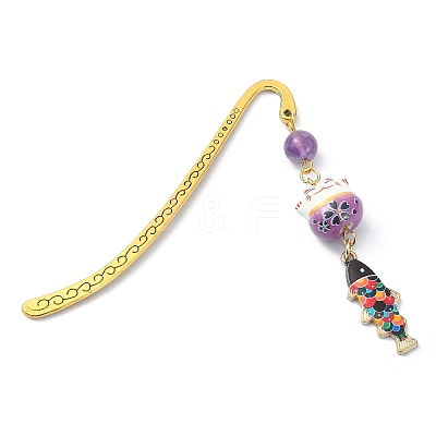 Japanese Style Maneki-neko Bookmark AJEW-JK00260-1