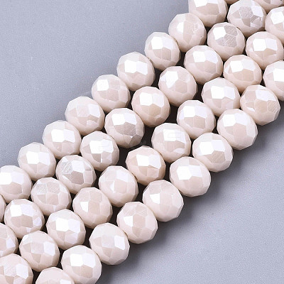Electroplate Glass Beads Strands EGLA-A034-P4mm-A19-1