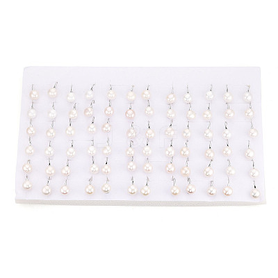 Brass Natural Pearl Dangle Earrings PEAR-N020-08C-1