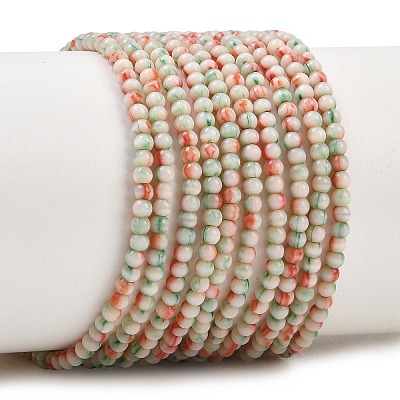 Glazed Porcelain Beads Strands PORC-P034-2mm-01-1