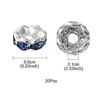 Brass Rhinestone Spacer Beads RB-YW0001-05B-03S-1