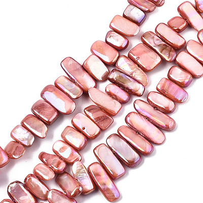 Natural Freshwater Shell Beads Strands X-SHEL-N026-123C-1