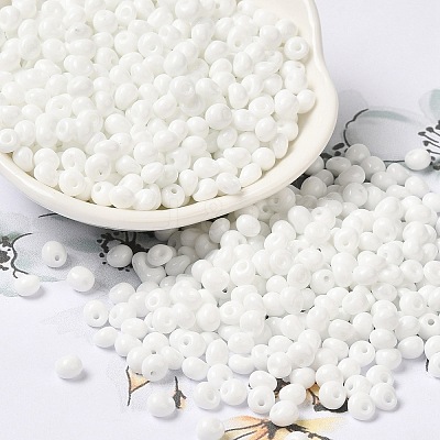 6/0 Opaque Baking Paint Glass Seed Beads SEED-M012-02A-37-1