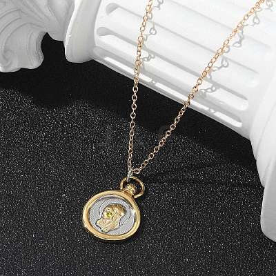 Brass Twelve Constellations Tarot Pendant Necklaces NJEW-Q006-01H-G-1