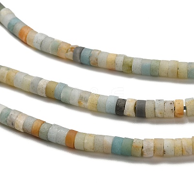 Natural Flower Amazonite Beads Strands G-P575-B43-4x2mm-1