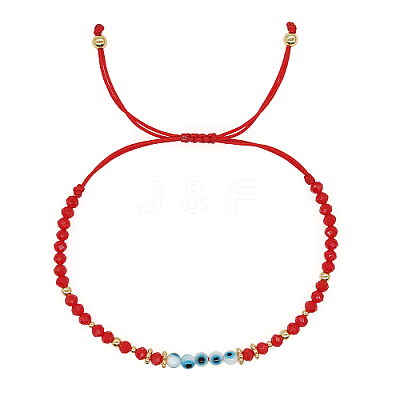 Adjustable Lampwork Evil Eye Braided Bead Bracelets MJ9955-03-1