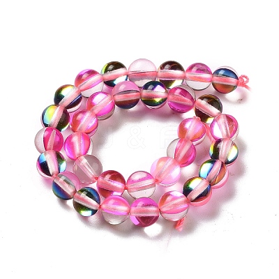 Synthetic Moonstone Beads Strands G-P528-J01-10-1