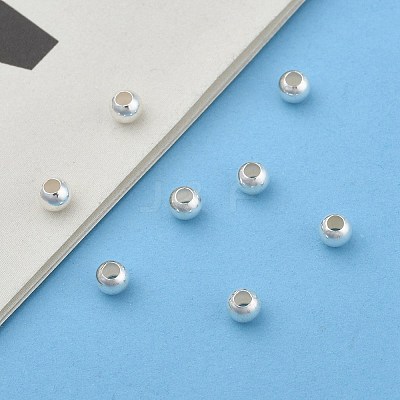 925 Sterling Silver Beads STER-T002-235S-4mm-1