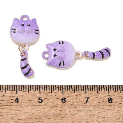 Spray Painted Alloy Enamel Pendants ENAM-K076-38G-02-1