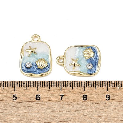 Alloy Rhinestone Pendants X-PALLOY-P311-02G-1
