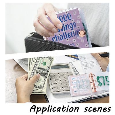 3-Ring 4 Inch PVC Mini Binder Savings Challenge DIY-WH0430-204B-1